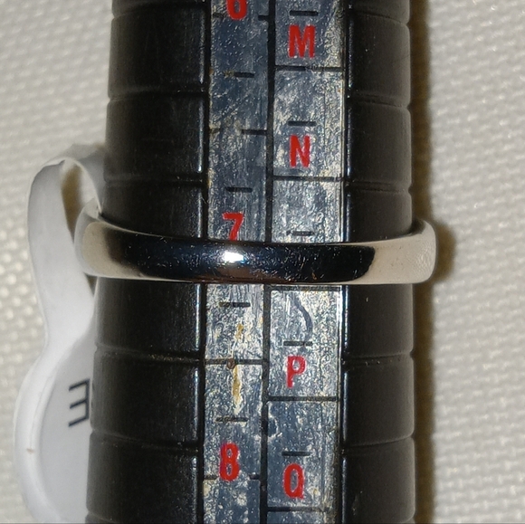 Goth Natural Stone Black And Silver Plated costume ring 💍size 7 - Picture 7 of 7